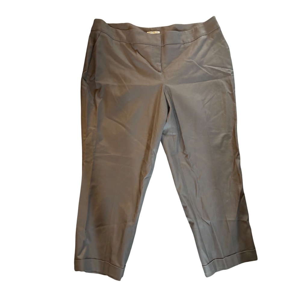 Dalia Collection Woman Taupe Brown Cuffed Dress Pants Plus Size 20W